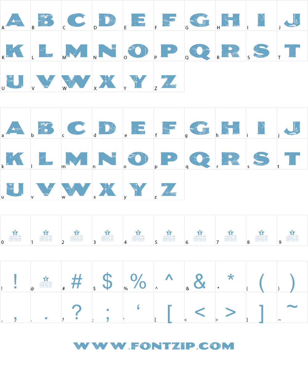 SEPIA Personal Use Font Character